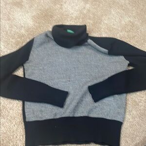 Women Benetton Authentic Black and Gray Sweater